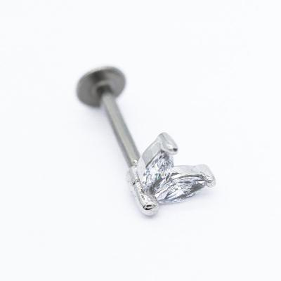 Calibre claro Labret de Marquise Zircon Stones 16 que perfura 316 de aço inoxidável