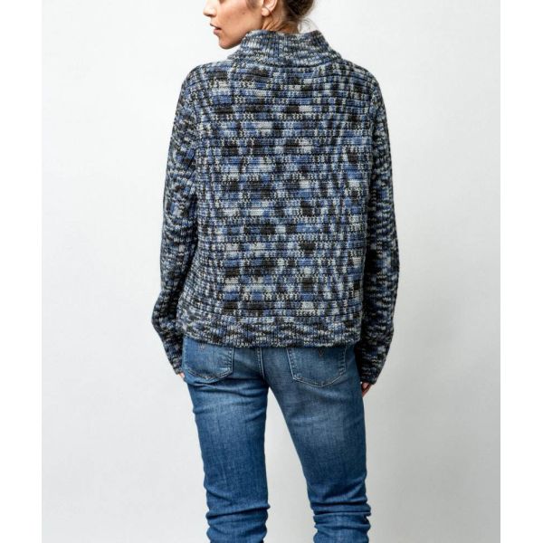 WOMEN'S 30% WOOL/70% ACRYLIC SPACE DYED KNITTED SWEATER