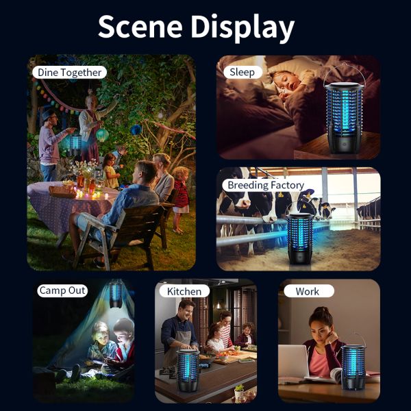 High-Capacity Rechargeable Mosquito Lamp Multi-Functional Electric Mosquito Racket for Home, Camping, and Outdoor Use