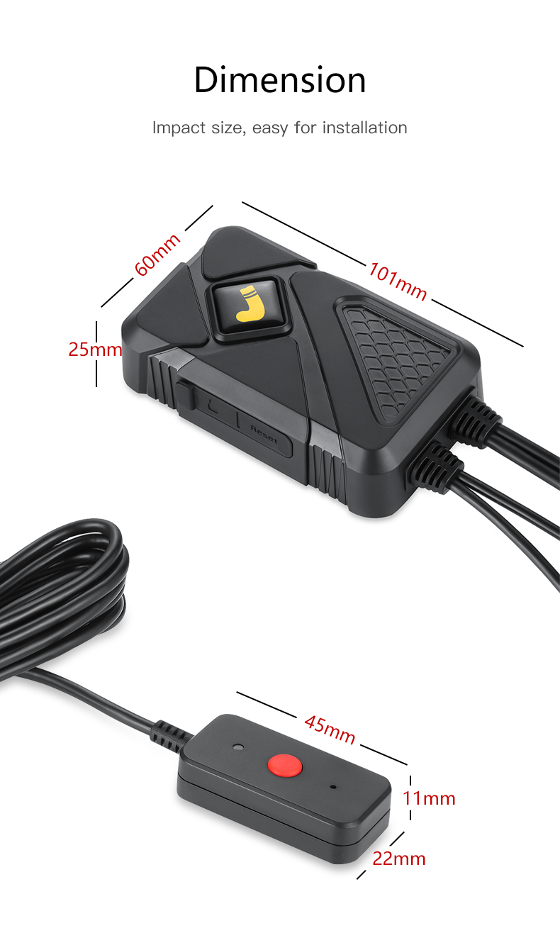 120 Degree 2CH Motorcycle DVR System Support 256GB Storage 1080P