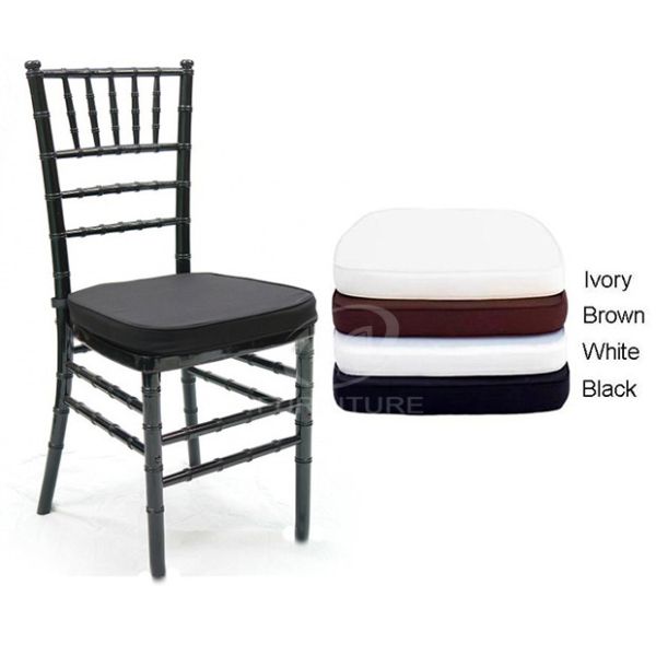 Colorful Polyester Chiavari Chair Seat Pads Cushion White Black