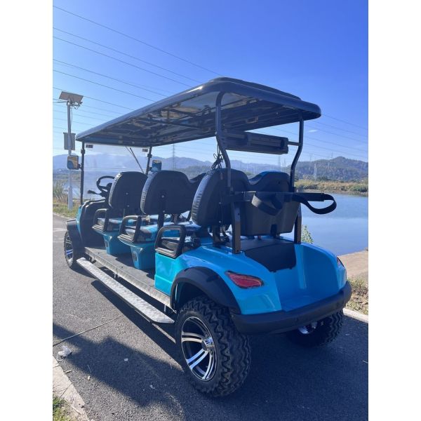 Модная электрическая тележка для гольфа для экскурсий на открытом воздухе на бездорожной местности с передним диском и задним барабанным тормозом