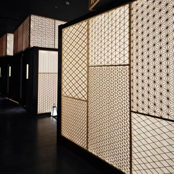 Woodworking Kumiko Wood Crafts for Wood Door Window Wooden Box Japanese Restaurant Decoration Partition