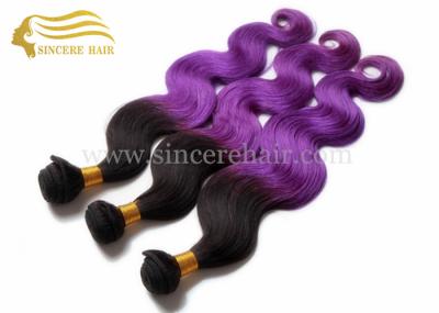 55 CM Body Wave Ombre Purple Hair Extensions Machine Weft for sale - 22 Body Wave Ombre Hair Weft Extension for Sale