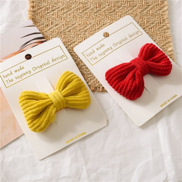 Kids girls candy colored DIY INS BB clip bobby pins Cute knotted fabric hair accessories OEM logo