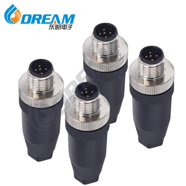 M12 5Pin Male Female Socket Panel Aviation Wire Connector Industrial Circular Connector Outdoor Waterproof IP67