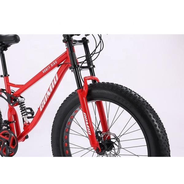 26 Inches Snow full suspension Mountain Bike Big Tire fat Bicycle with carbon steel Frame Material Customizable