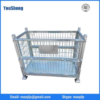 Zinc plated welded heavy duty steel container box  Folding Steel Wire Container/Metal Wire Mesh Container