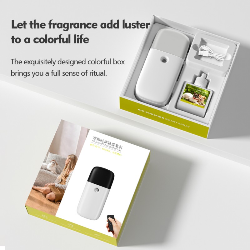 Remote Control Aroma Diffuser for Dogs Cats 35 dB Noise 2W Power Wall Mounted Hotel Household Pet Odor Air Deodorizer