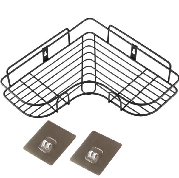 Custom Stainless Steel Cookwares Heavy Duty No Drilling Corner Shelf Organizer Metal