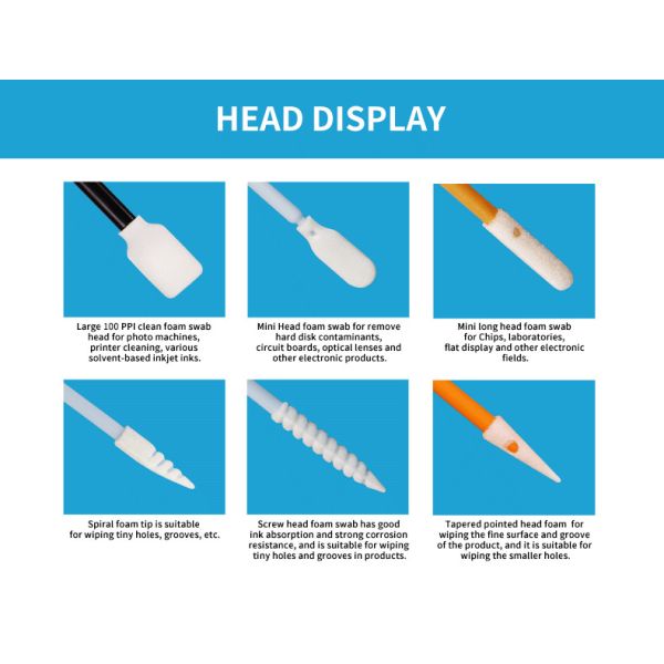 Foam Tipped Swabs Cleaning Swabs Sponge Swabs Stick for Camera Cleanroom Optical Lens