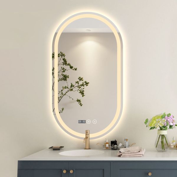 Smart Modern Frameless LED Bathroom Mirror Explosion Proof LED Arch Mirror