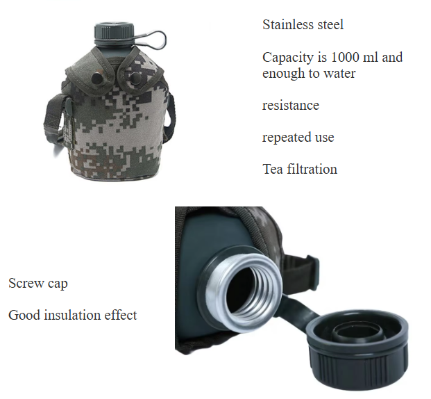 Camping Training Students Water Bottle Aluminum Body With Rubber Coated Matte Finish With Pouch Bag Shoulder Stripes