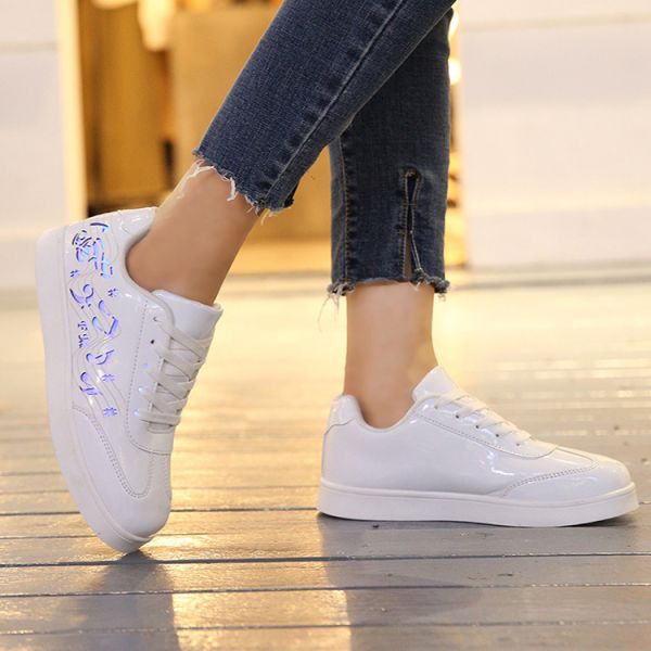 Glow Texture LED Screen Shoes / Black Light Up Shoes For Adults Wear - Resistant