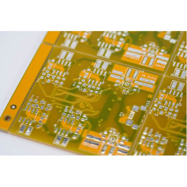 Yellow Lead Free PCBA SMT 6 Layer PCB Fabrication Tin Spraying Process