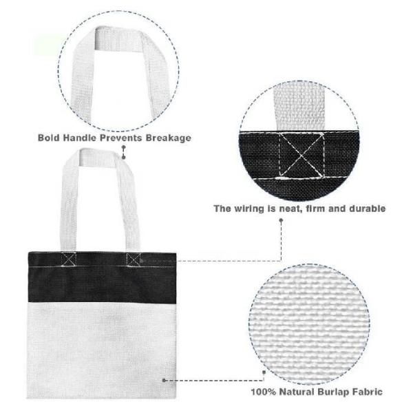 Custom Sublimation Linen Shopping Bag For Sublimation Printing