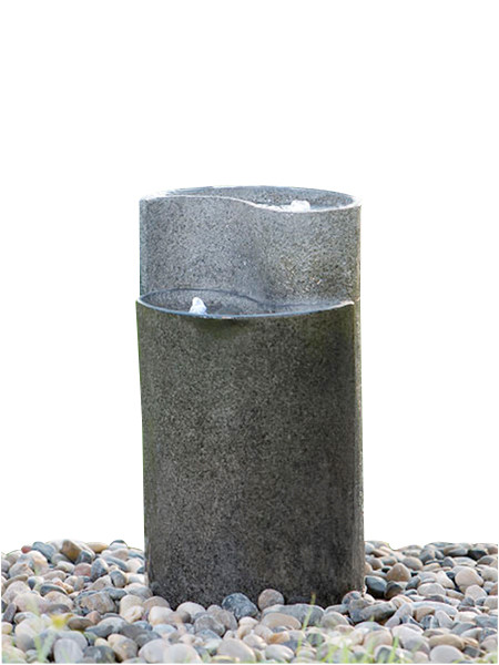 Cylinder Shaped Cast Stone Garden Fountains / Large Outdoor Fountains 
