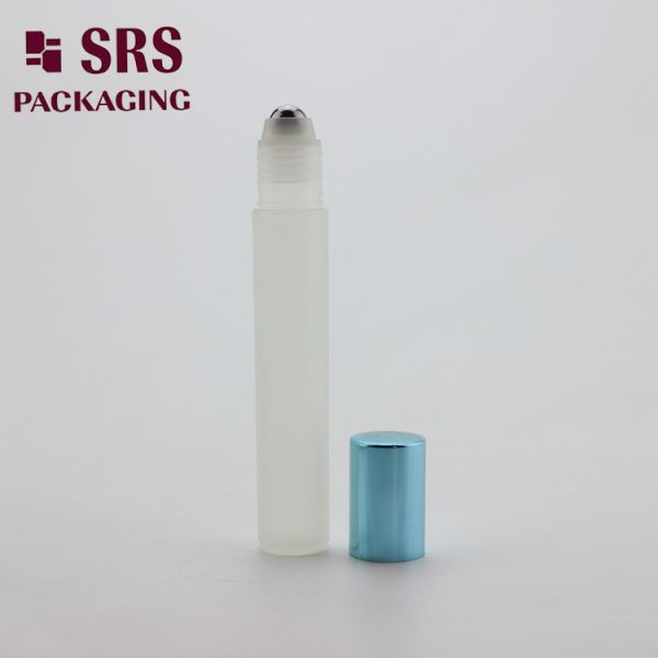 SRS empty cosmetic 15ml frost plastic roller ball bottle for eye cream