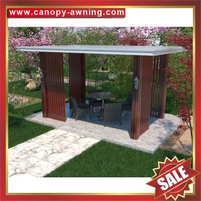 backyard garden park wood look Aluminum gazebo pavilion canopy awning sunshade shelter for sales