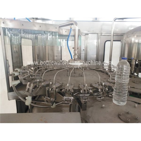 PLC HMI Control Water Bottle Filling Machine For 250-2000ml Bottle Size