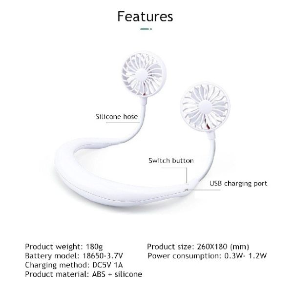 перезаряжаемые вися вентилятор 6hours