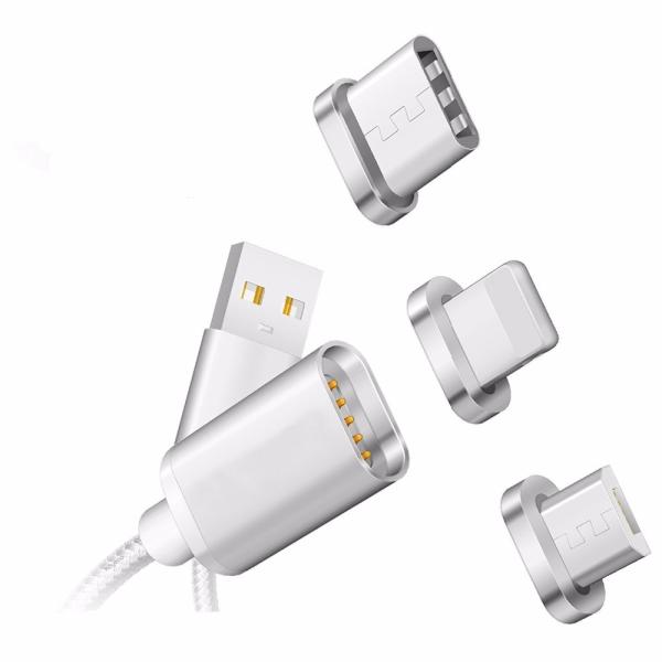 3 in 1 Magnetic Micro USB Data Cable , For iPhone Charger Cable