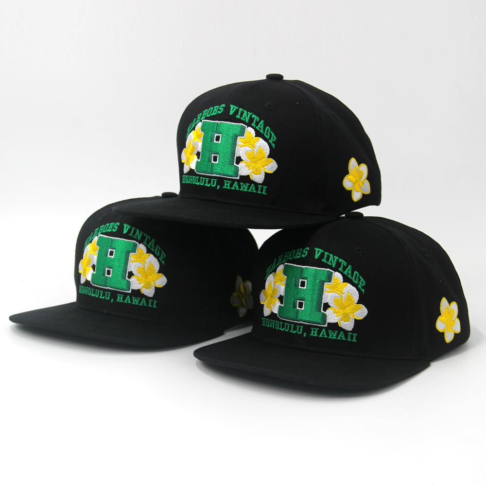 Hip Hop Custom 3D Embroidery Snapback Cap Baseball Hat Flat Brim Fitted Sports Adjustable