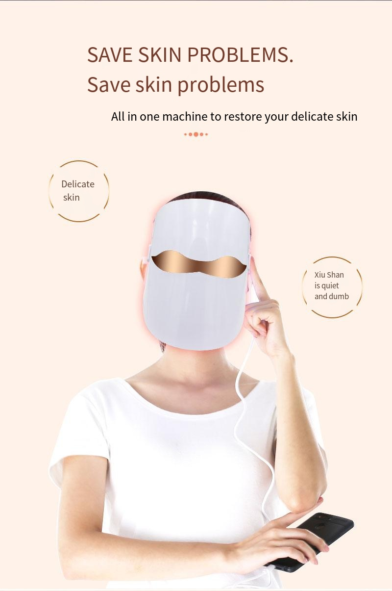 Подмолаживания кожи маски терапией света СИД оборудование красоты лицевого лицевое