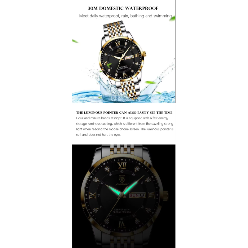 Waterproof Men's Quartz Watch · Stainless Steel Bracelet | OEM Wholesale Support - SHX