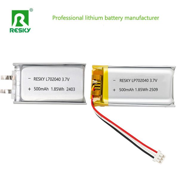 3.7V 500mAh 702040 Lithium Polymer Battery for Portable Mini Fans and Solar Devices