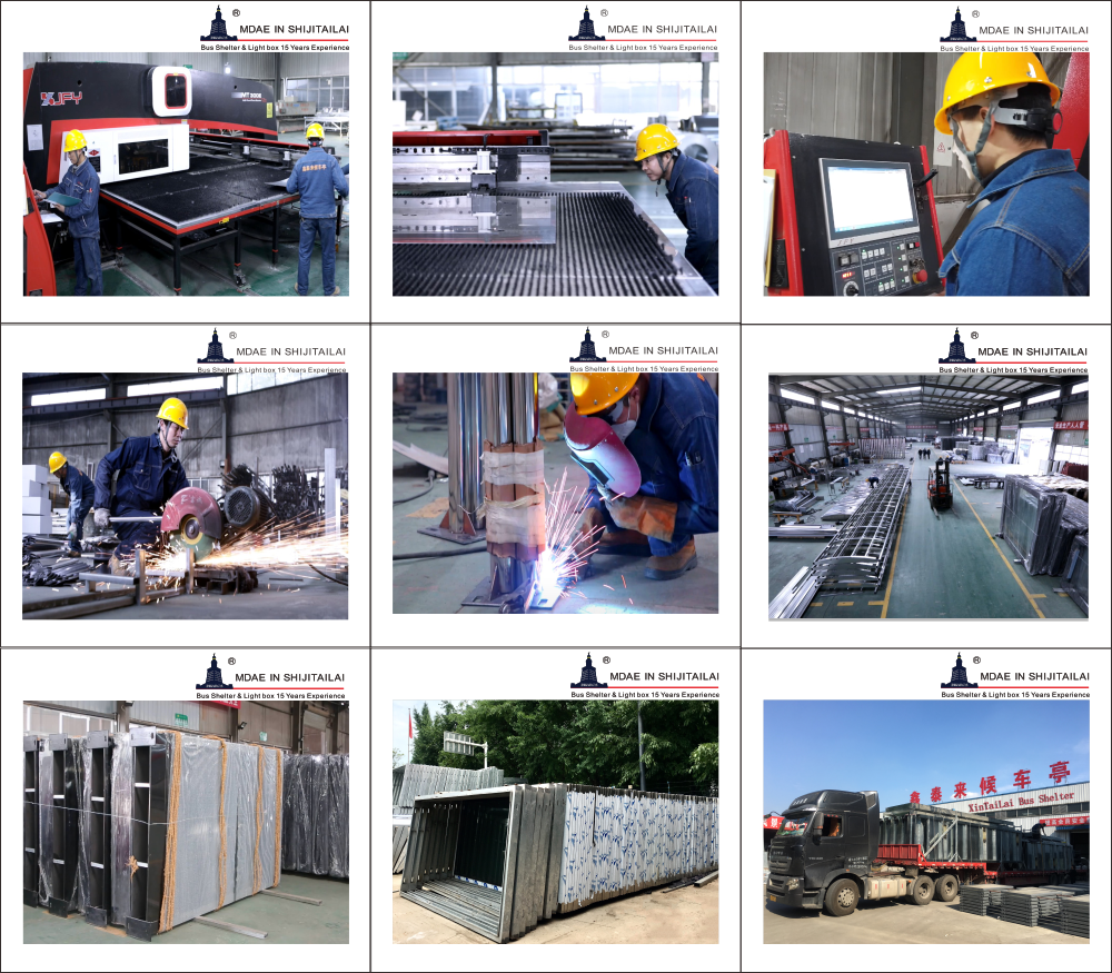 Outdoor Advertising 3m Cable IP65 Bus Stop Shelter