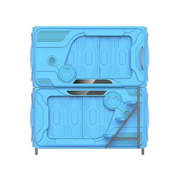 Blue Space Pod Bed Flame Retardant ABS Material For Hotels Anti - Slip Ladder