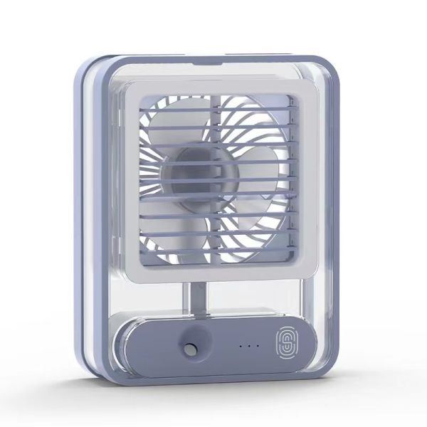 USB Rechargeable 420g Desktop Table Stand Air Cooler Conditioning Fan with LED Light