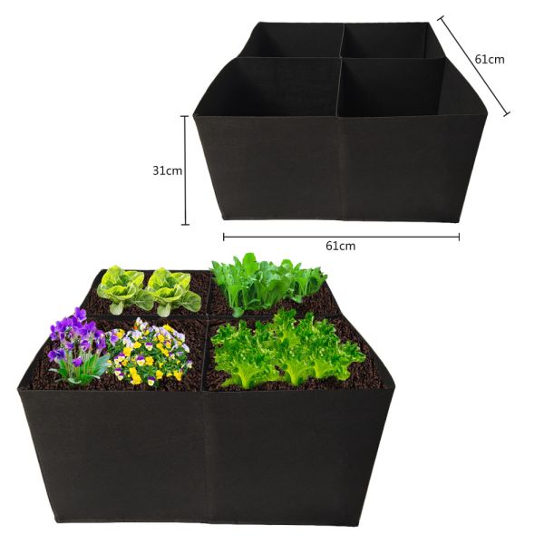 Nonwoven 4 Divided Cells 31x31cm Planting Felt Garden Bags