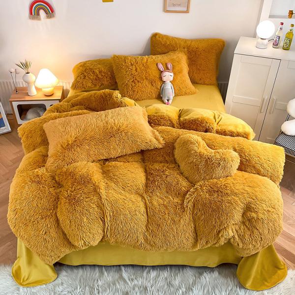 Grupo etário Criança adulta Cor de gengibre Cobre de cobertor pintado simples Conjunto para roupa de cama de inverno