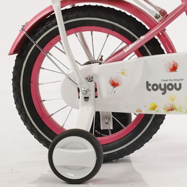 Personnalisation 12 14 16 18 pouces vélo pour enfants avec roues d'entraînement et panier en plastique de couleur correspondante
