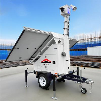 Diseño resistente a la intemperie cámara solar 5G video trailer de seguridad para fábricas a gran escala monitoreo