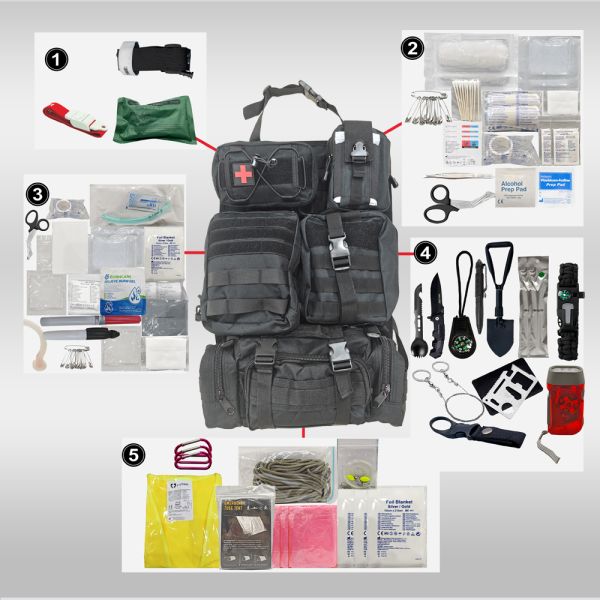 Hot Selling Professional Outdoor Adventure Off-Road Vehicle Tactical Rescue Kit Emergency Medical Supplies for Safety First Aid