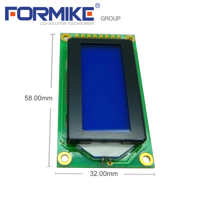 Alphanumeric 0802 8x2 LCD Display Module 16 Pin Character STN COB Screen