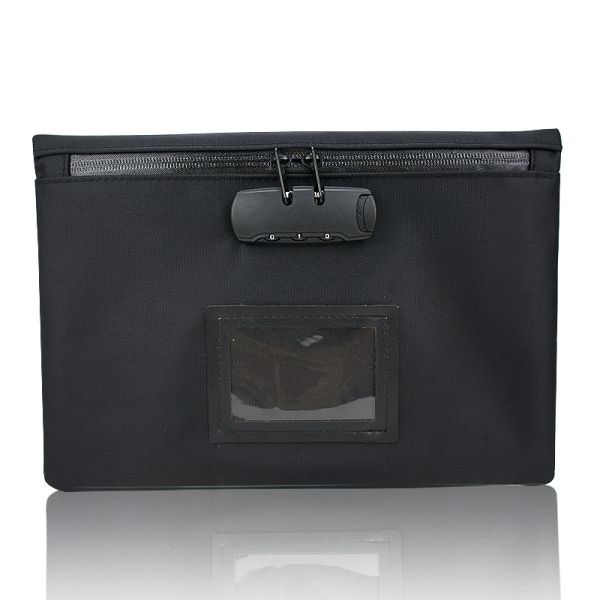 Reusable Zipper Bank Bags with Customized Color and Size Featuring Transparent Vinyl Pocket and Locking Mechanism
