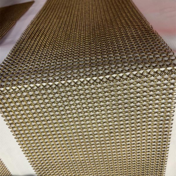 Gold Color Stainless Steel Decorative Chain link Ring Mesh Chainmail Ring Screen