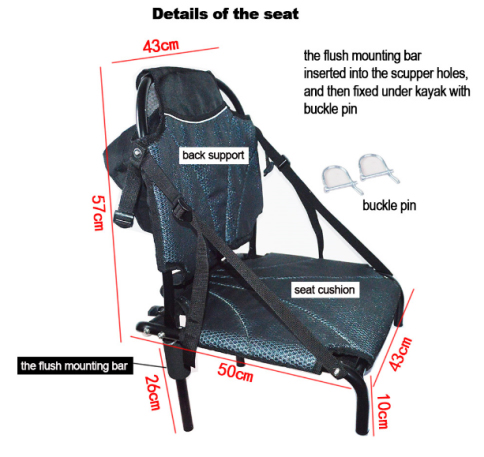 оборудование места каяка 2.7м одиночное, стул места аксессуаров места каяка винтажный легкий для того чтобы установить
