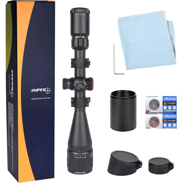 Red Green Blue Three Color illuminated tactical Reticle Riflescope 6-24x50mm