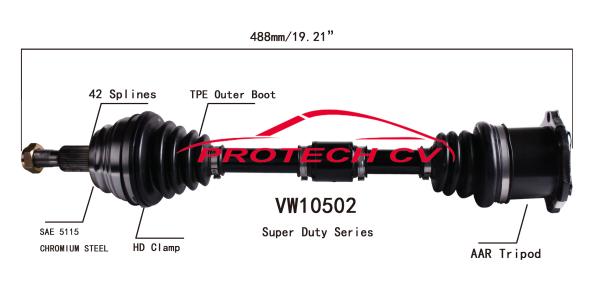 VW10502 Volkswagen Beetle CV Axle Joint Front Axle Shaft Replacement