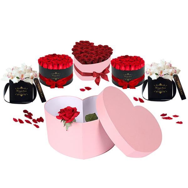 Heart Shape Luxury Packaging Boxes / Pink Chipboard Craft Boxes With Logo