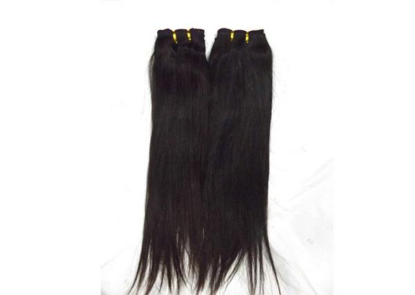 Natural Black Remy Virgin Human Hair Extensions Straight Type