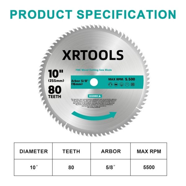 305mm Woodworking Circular Saw Blade | Deflection-Free 12-Inch 80T Table Saw Blade
