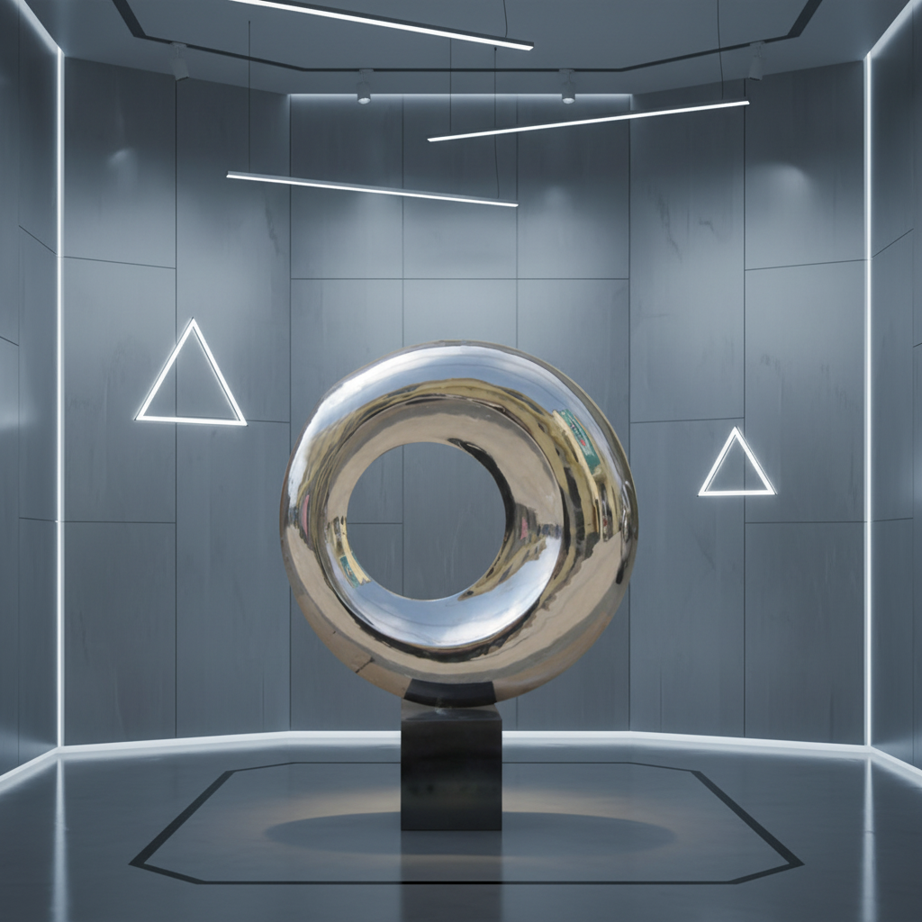Custom Mirror Polished Stainless Steel Modern Art Sculpture Indoor Circular Abstract Decor Statue