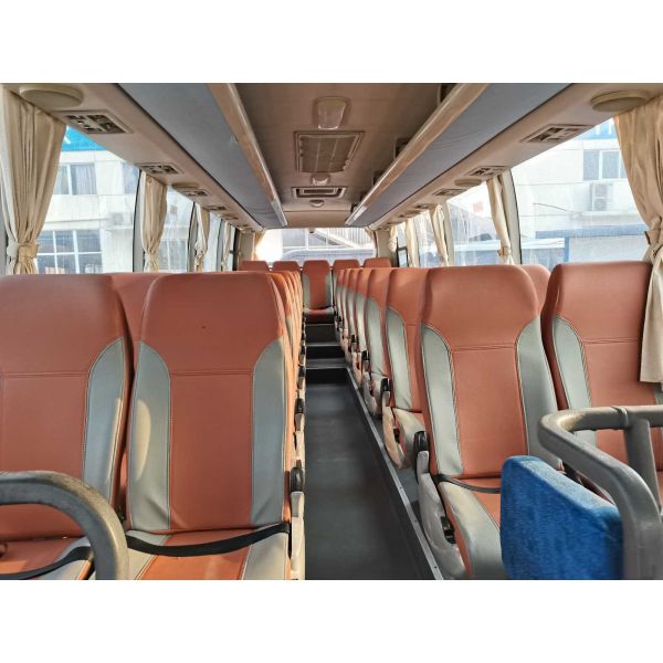 Used Higer Bus KLQ6856 37 Seats Steel Chassis Rear Yuchai Engine Left hand Drive Good Condition with AC