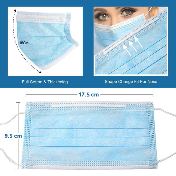 Low Breathing Resistance Medical Grade Face Mask Skin Friendly Water Repellent